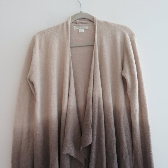 BAREFOOT DREAMS Cozy Chic Lite Ombre Calypso Wrap Open Front Cardigan Bamboo Tan - Picture 5 of 16